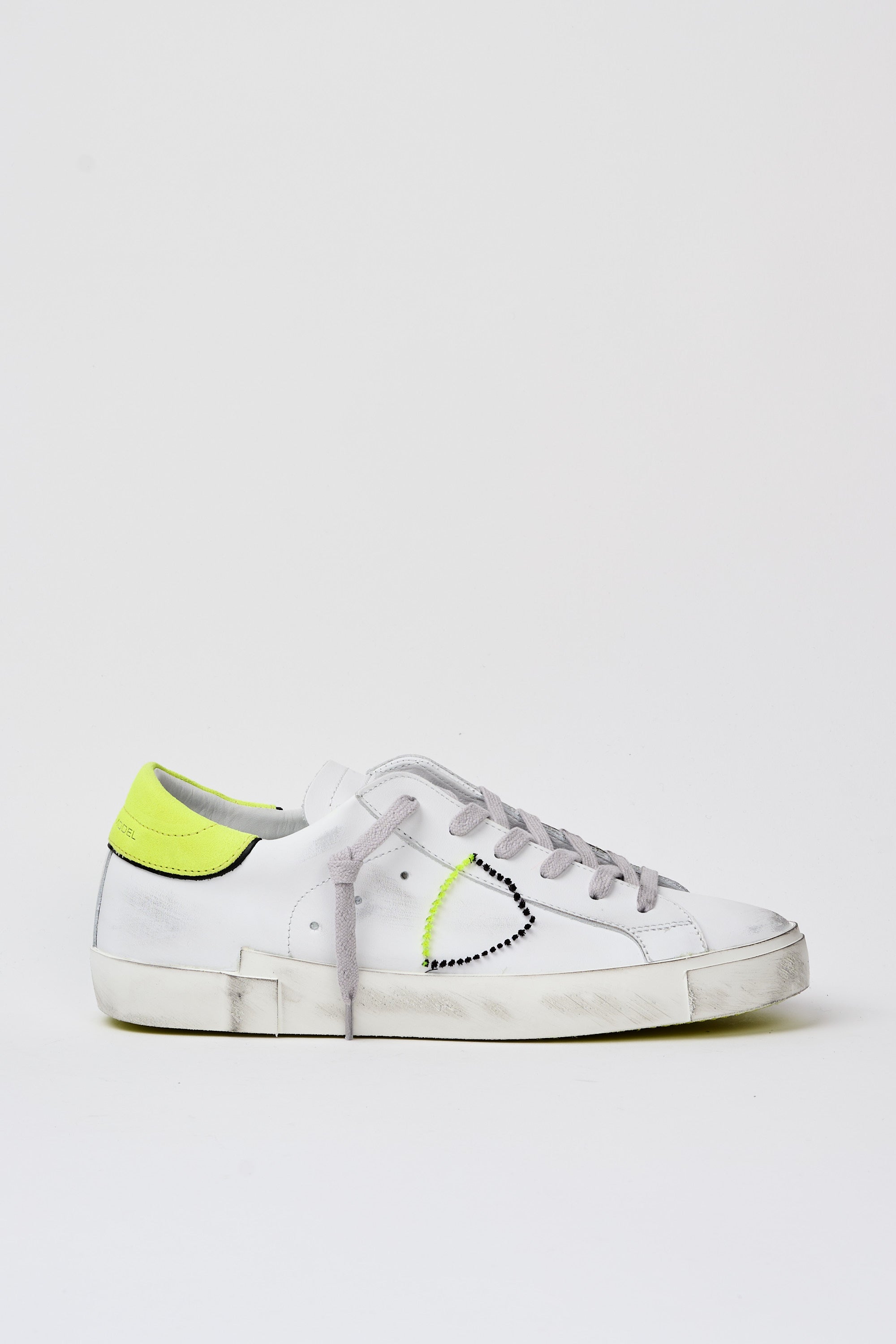 Philippe Model Sneaker Prsx Leather White/Yellow fluo-1