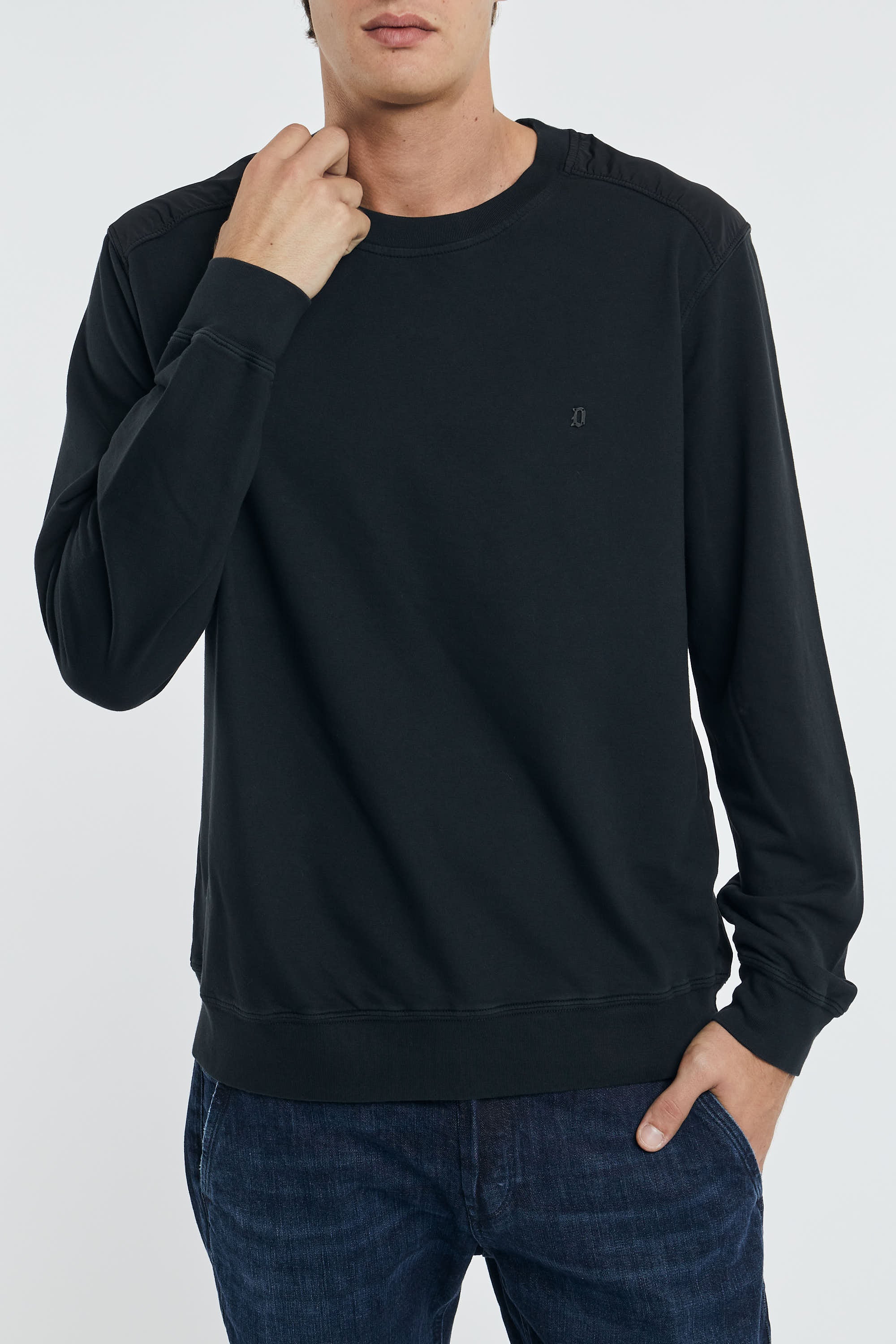 Dondup reguläres schwarzes Sweatshirt aus Baumwolle/Nylon-7