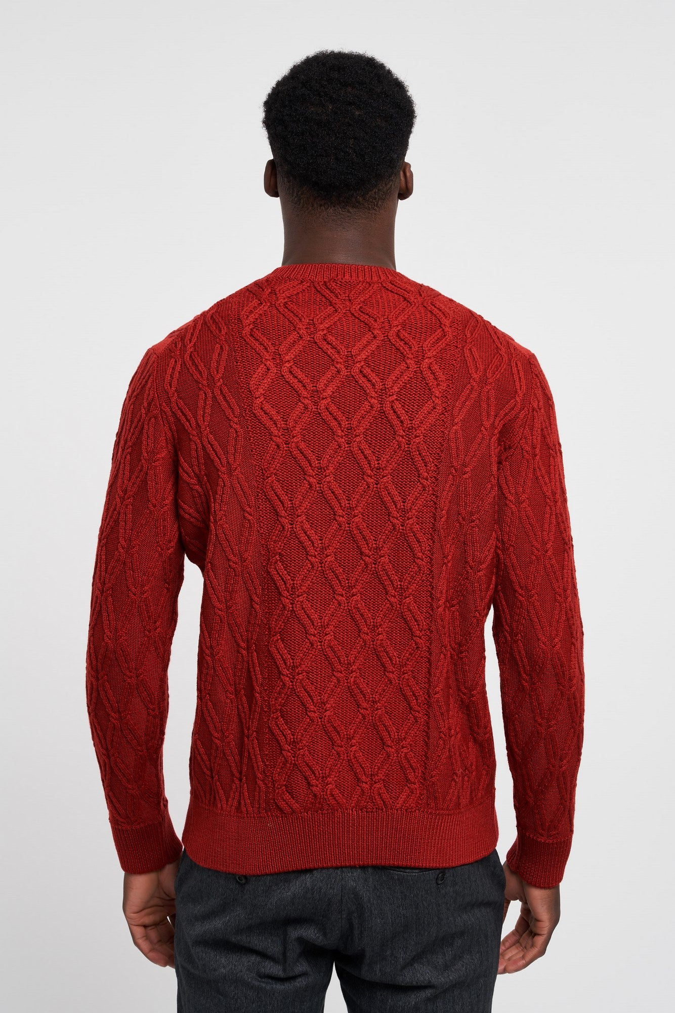 Drumohr Round-neck Merino Wool Sweater Red - 4
