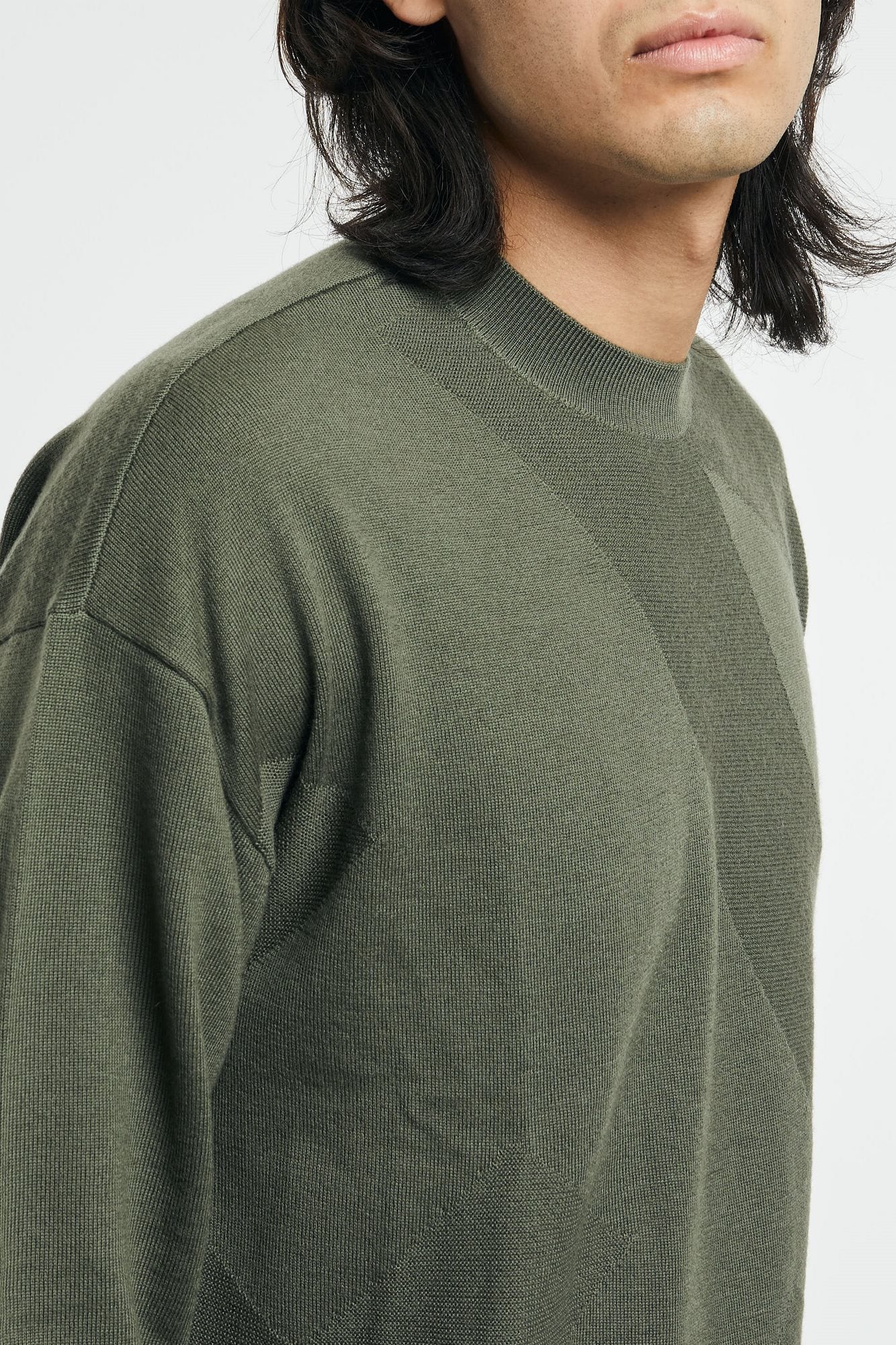 Emporio Armani Pure Virgin Wool Sweater with Maxi Green Logo - 7