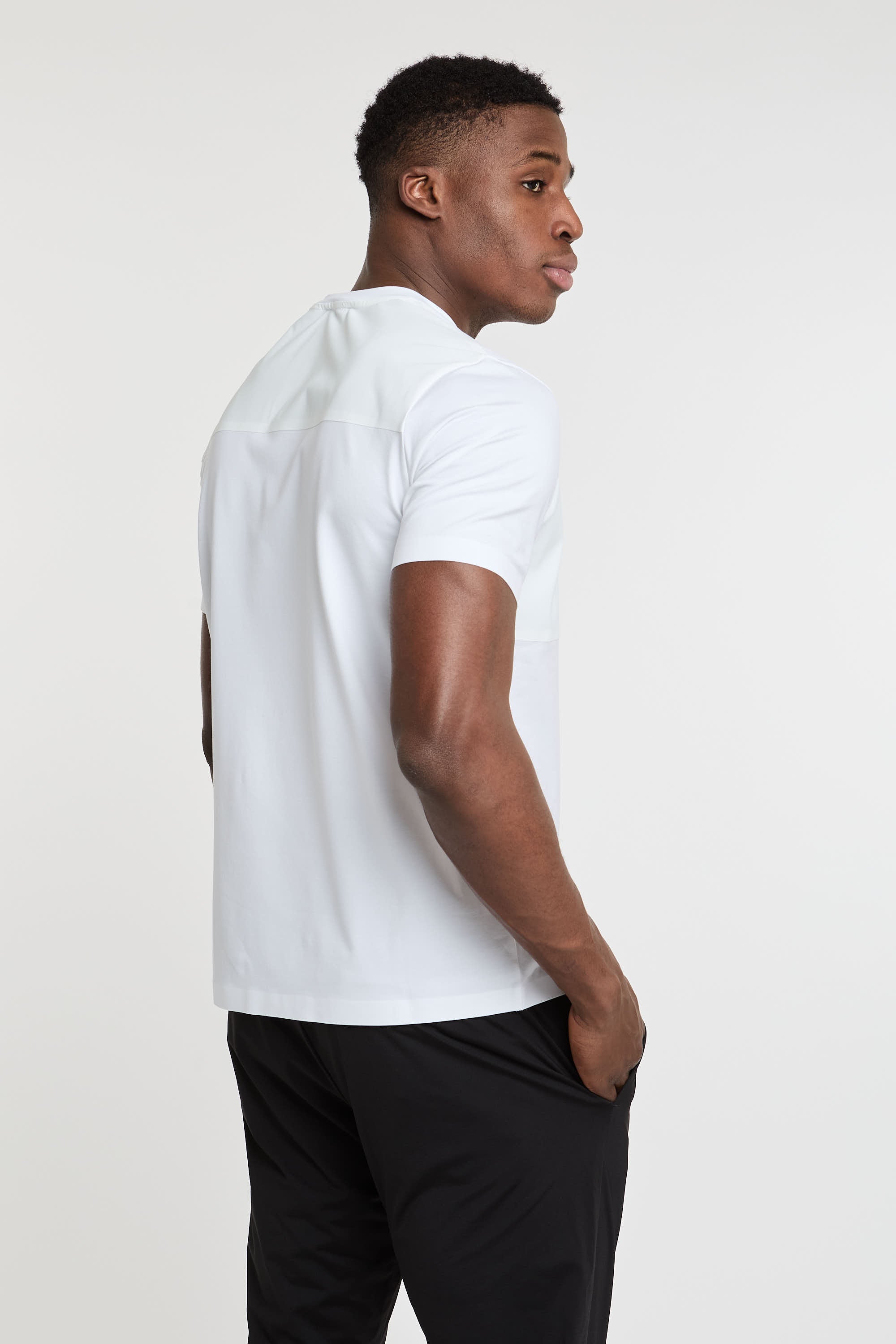 Herno Cotton Stretch Jersey T-shirt with Polyamide Elastane White-4