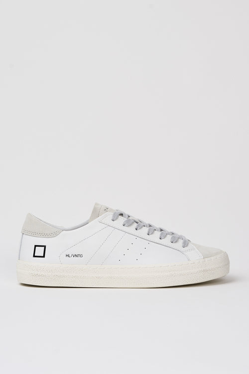 D.A.T.E. Sneaker Hill Low Vintage Leder/Suede Weiß