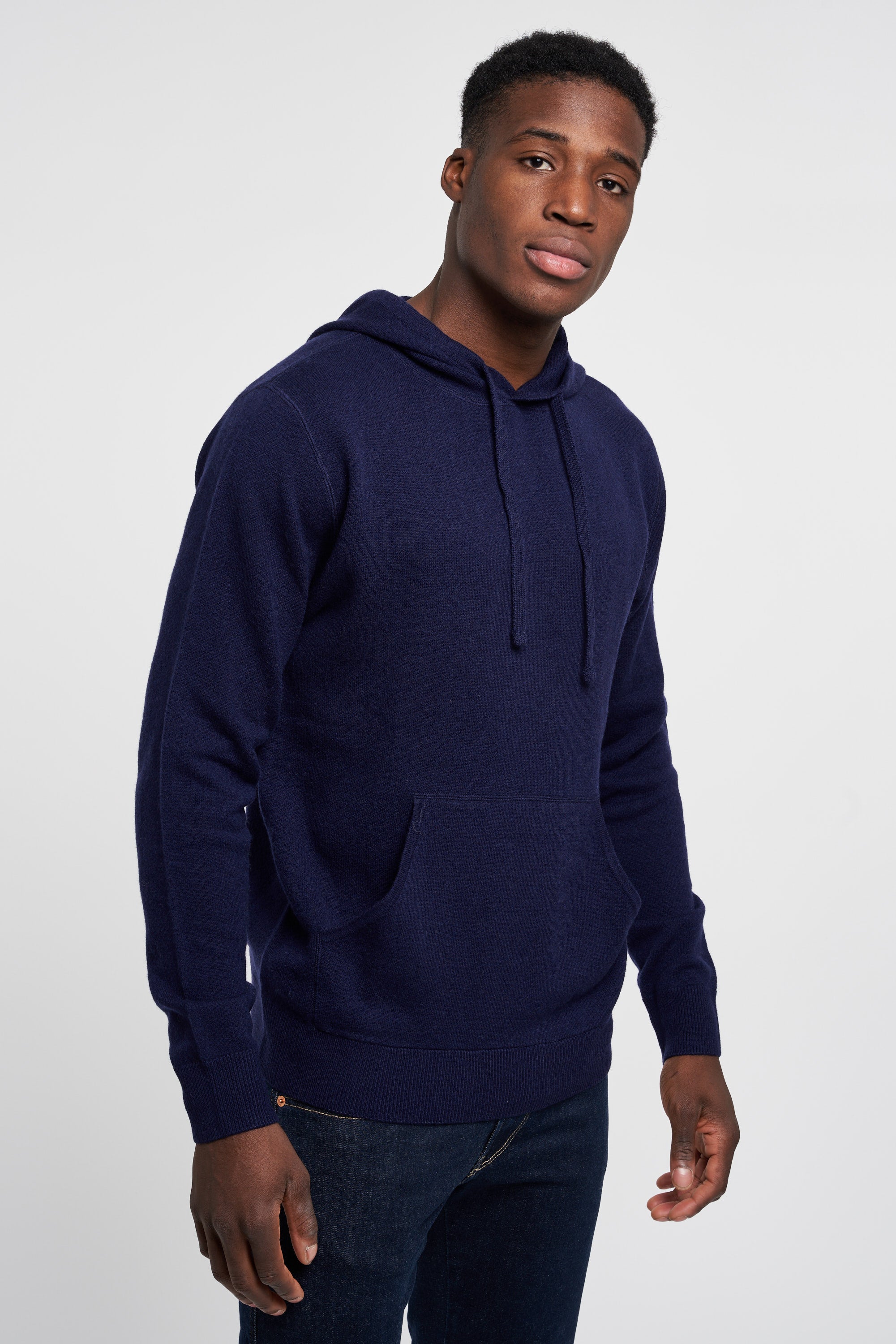 Aspesi Hooded Sweater Super Geelong Wool Blue-6