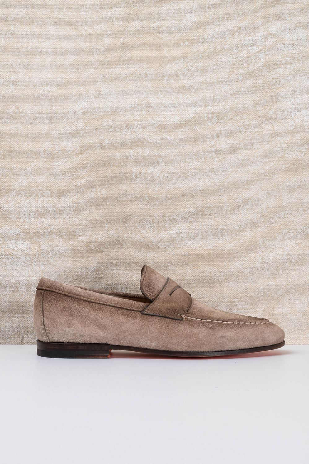Suede penny loafer