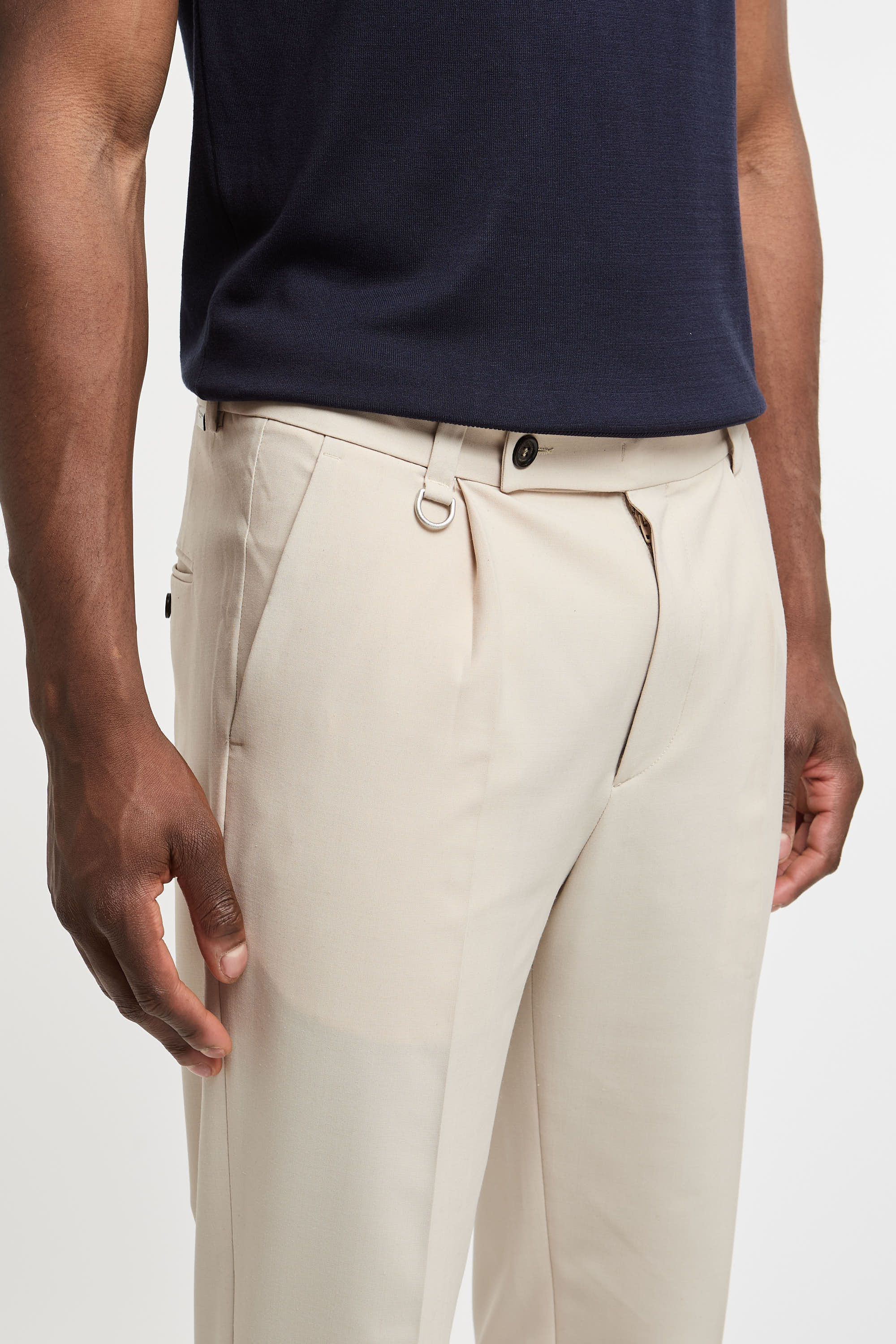 Paolo Pecora Beige Wool/Polyester Mix Trousers-6