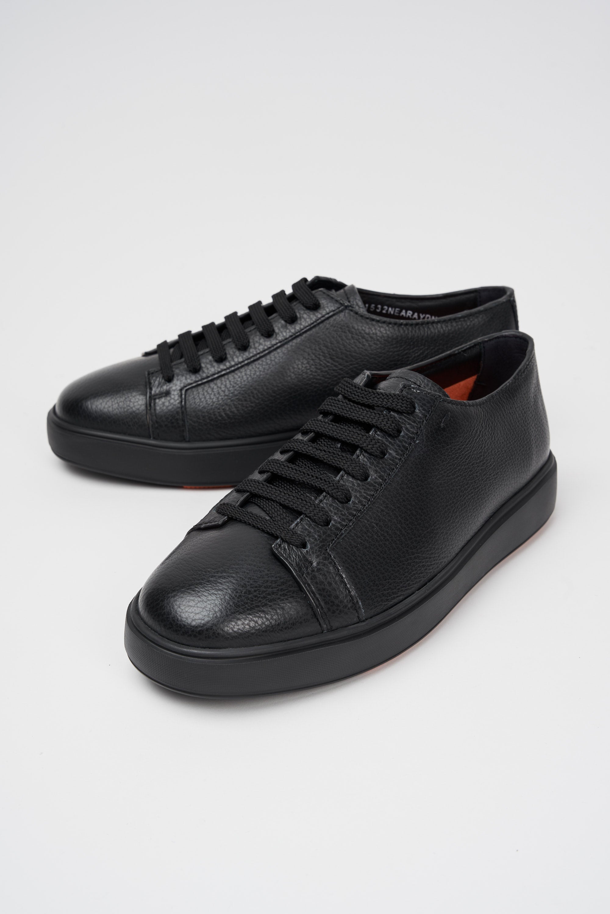 Santoni Leather Sneakers Black-6