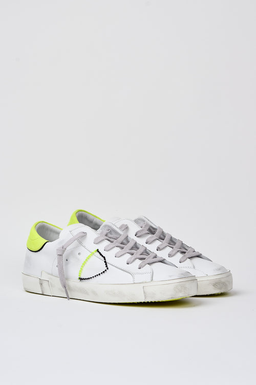 Philippe Model Sneaker Prsx Leather White/Yellow fluo-2