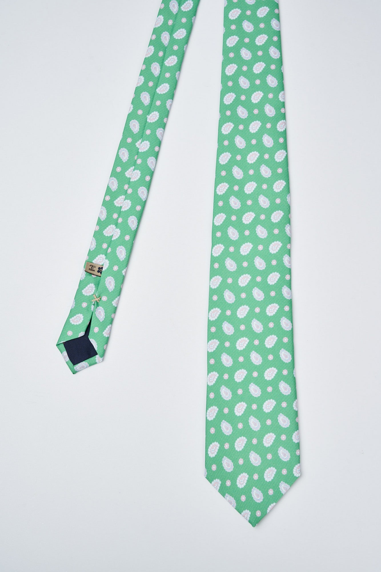 Handmade silk tie with paisley print - 2