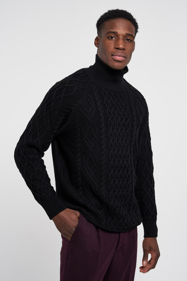 Paolo Pecora Schwarzer Wollrollkragenpullover - 3