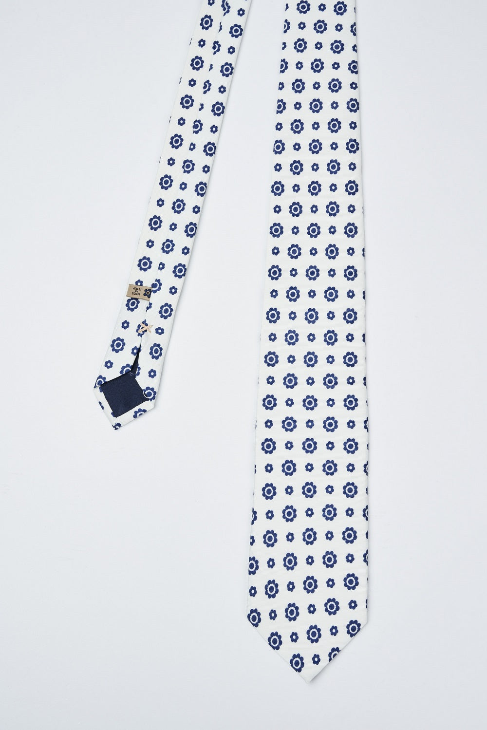 Cravatta in seta fatta a mano con stampa motivo floreale - 2