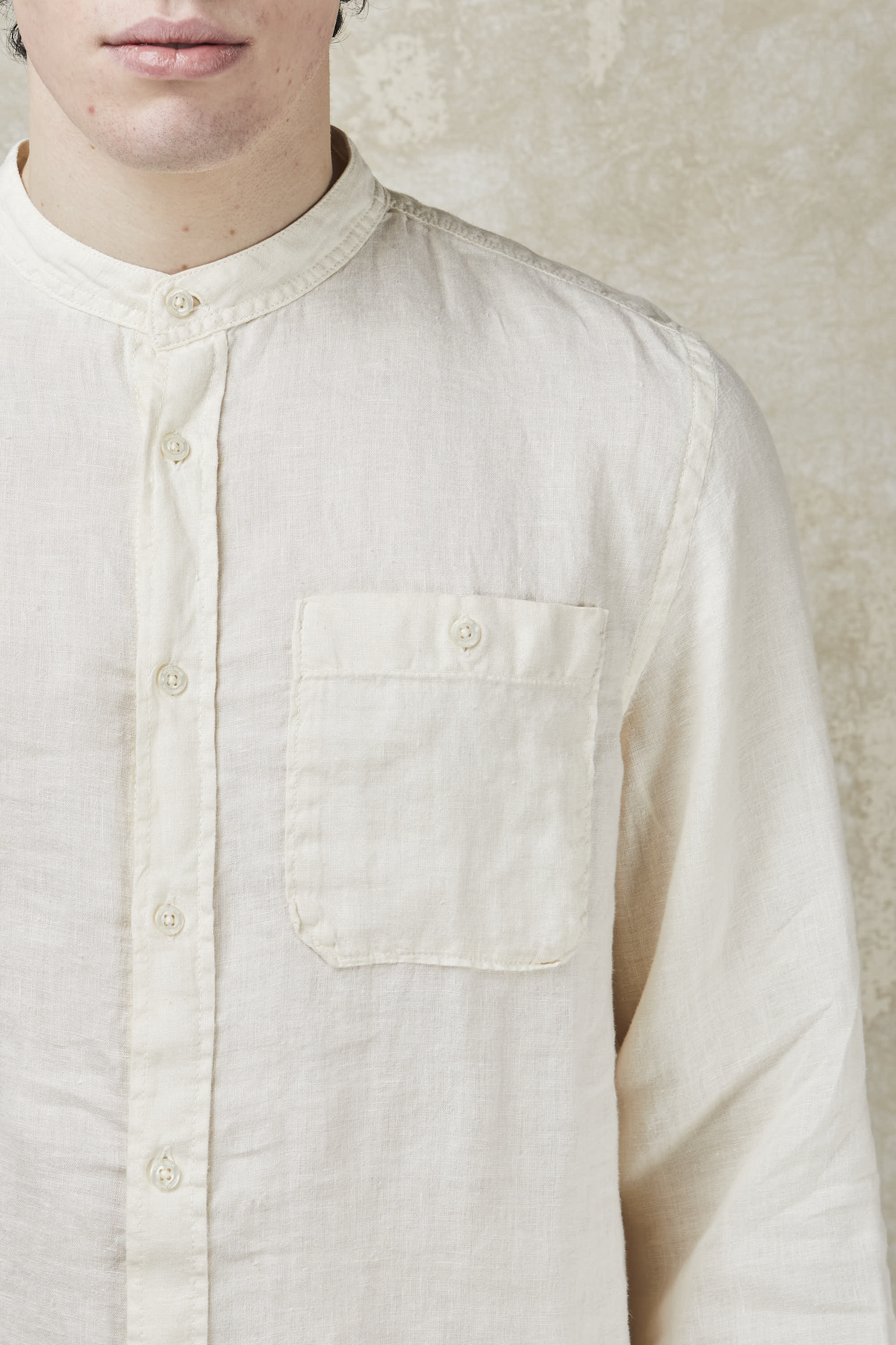 Garment-dyed pure linen shirt-6