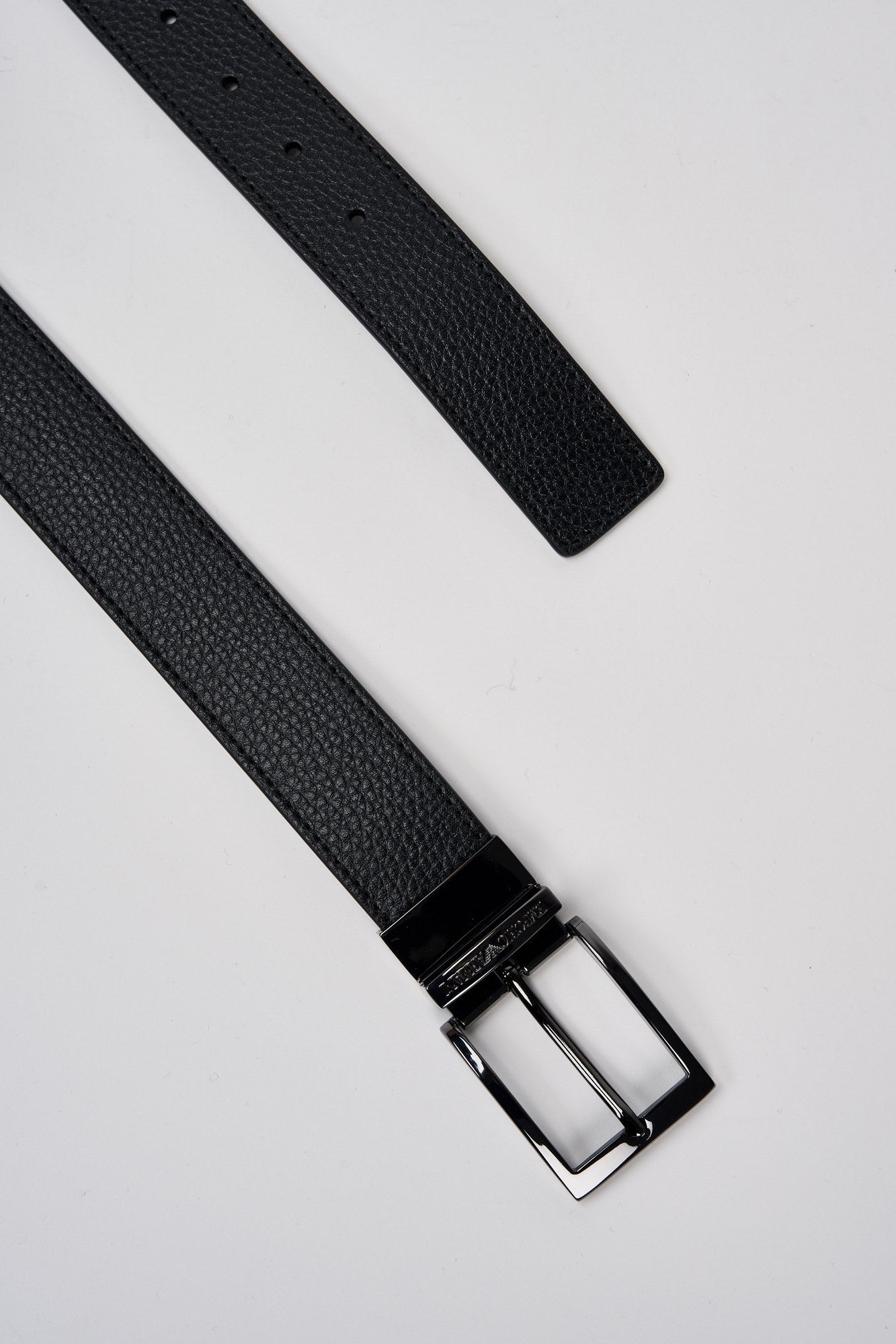 Emporio Armani Black Bovine Leather Belt-1