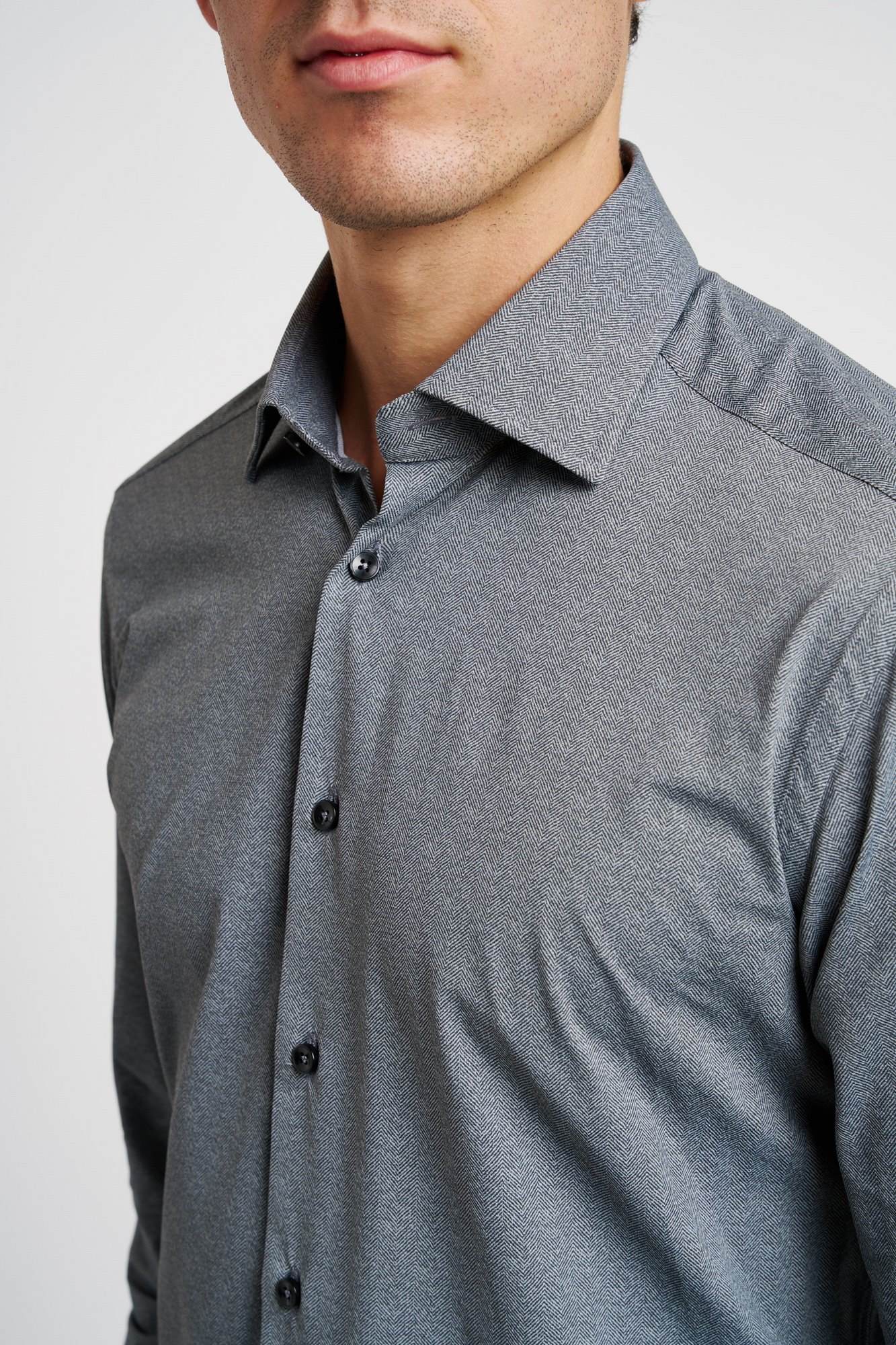Xacus Active Grey Shirt for Men in Polyamide/Elastane