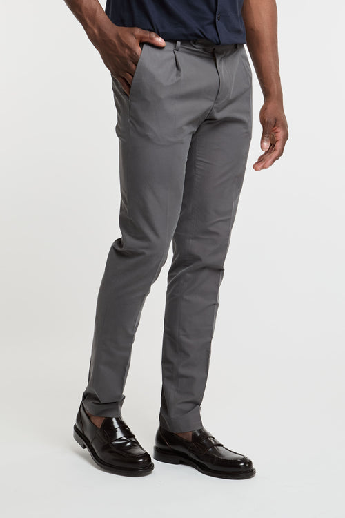 Berwich Trousers with Pleats Cotton/Polyamide Grey