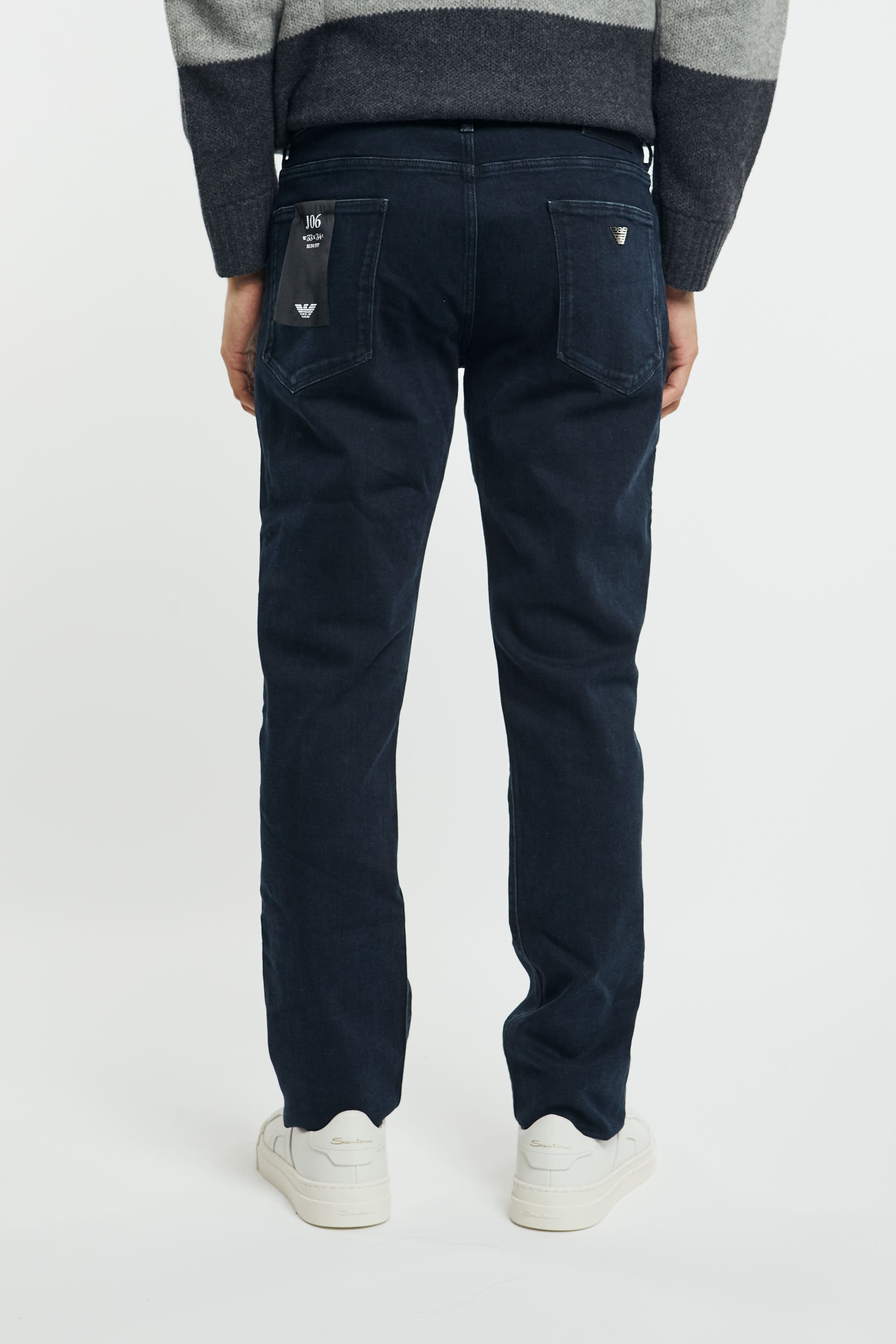 Emporio Armani Jeans J06 Slim Fit in Blue Stretch Cotton Denim - 6
