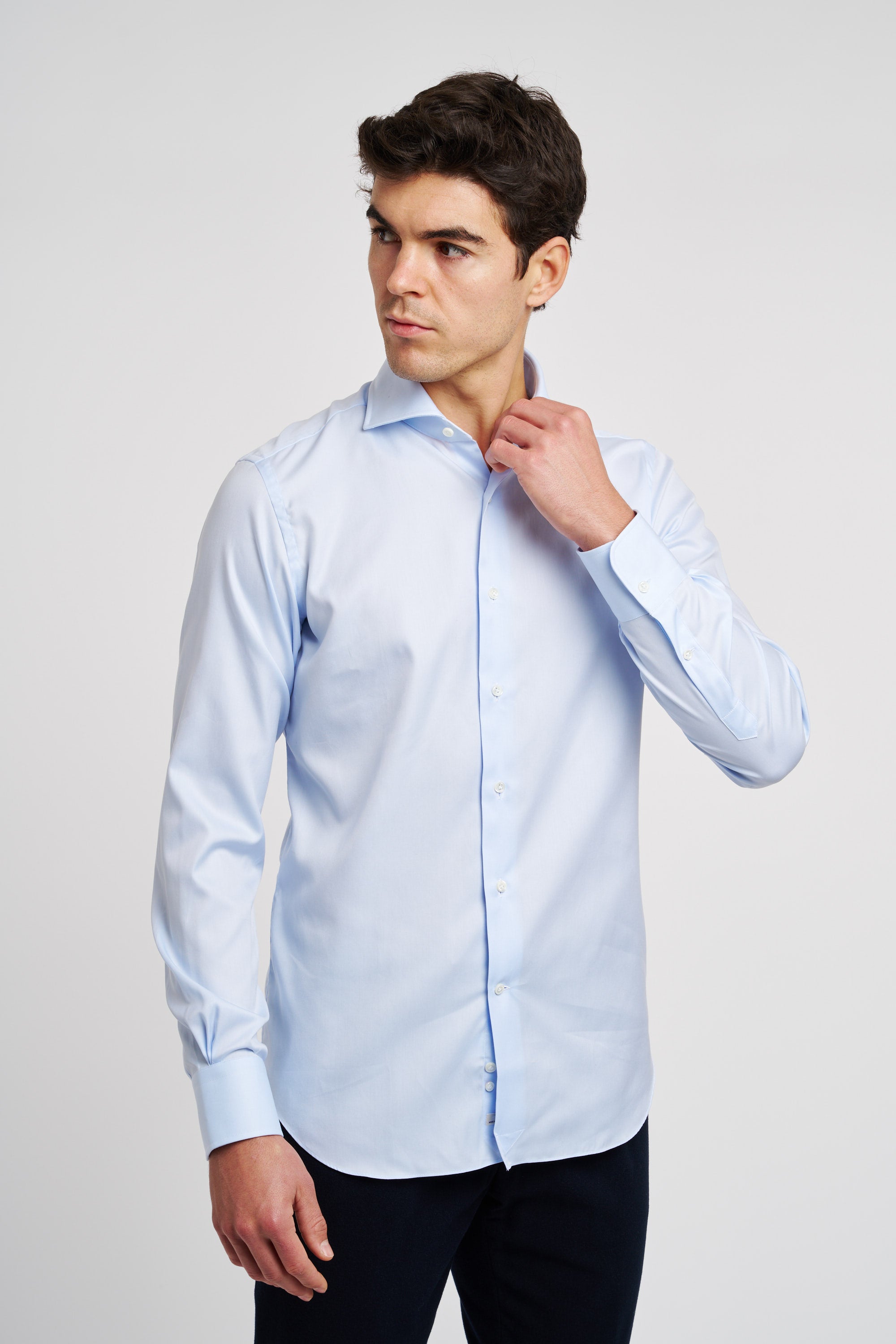 Alessandro Gherardi Hemd aus blauer Baumwolle-1
