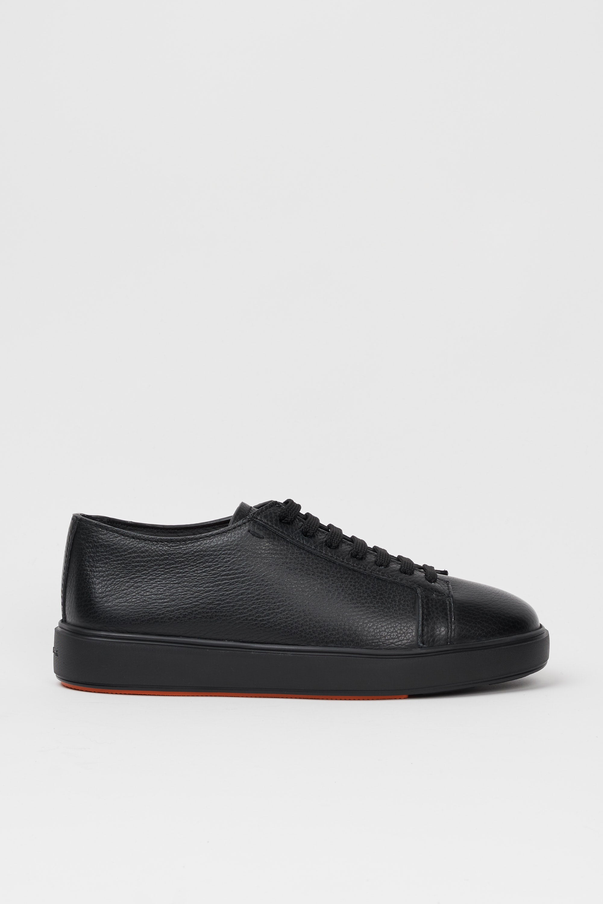 Santoni Leather Sneakers Black-1