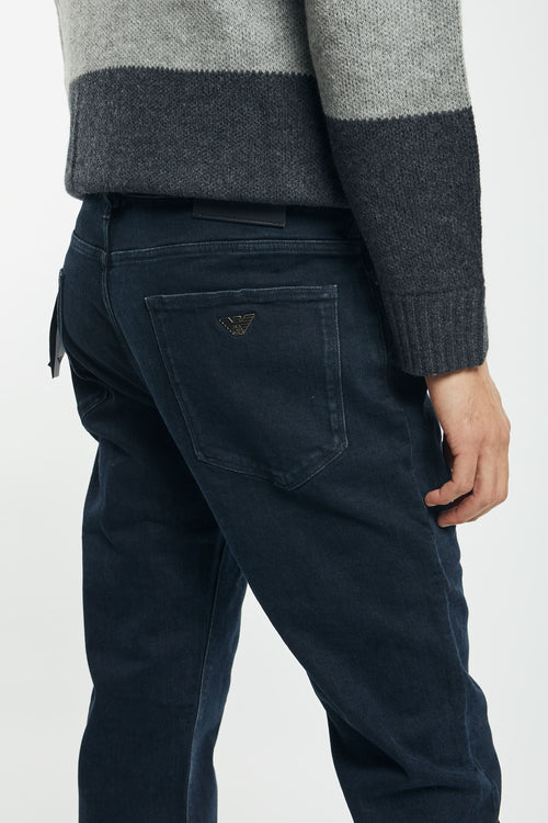 Emporio Armani Jeans J06 Slim Fit in Blue Stretch Cotton Denim-2