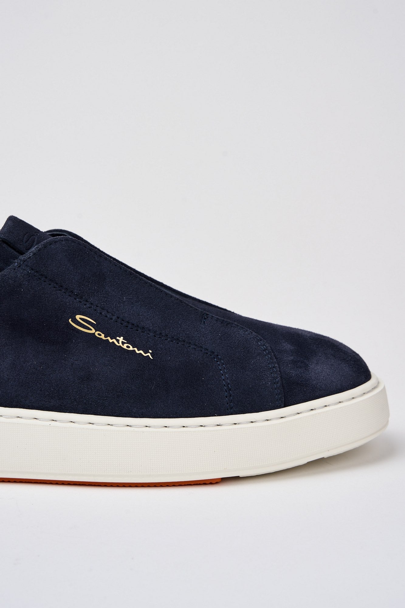 Santoni Slip On Suede Sneakers in Blue-4