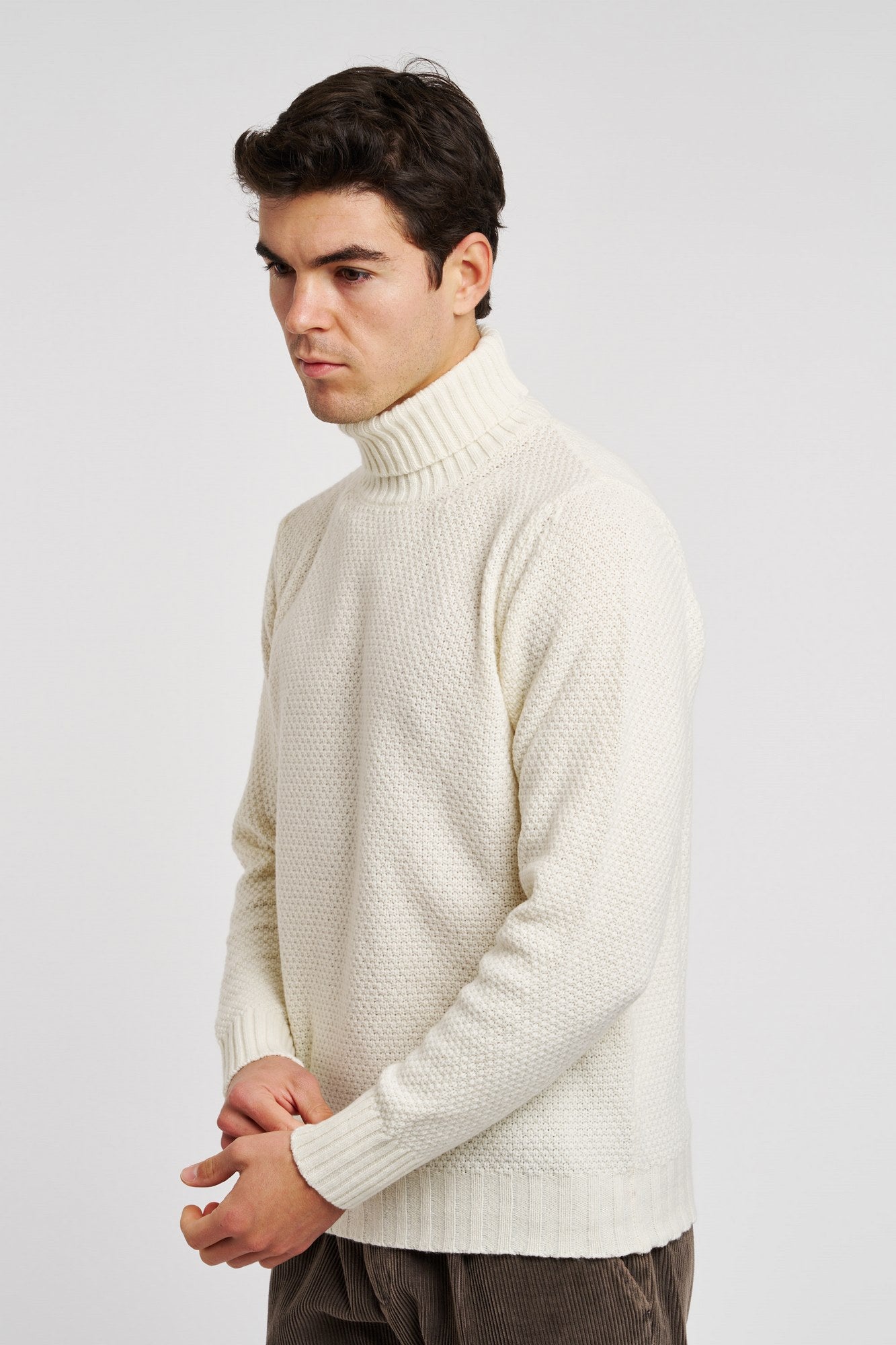 L.B.M. 1911 Cream Wool Blend Turtleneck Sweater-1
