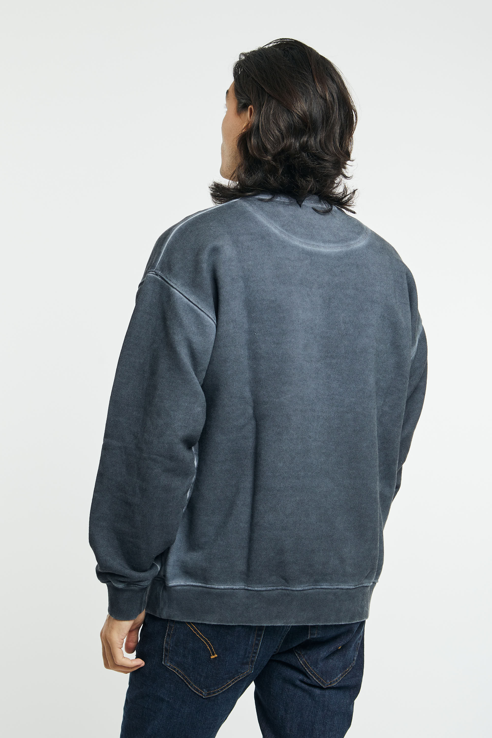 Faded effect sweatshirt with central logo - 3