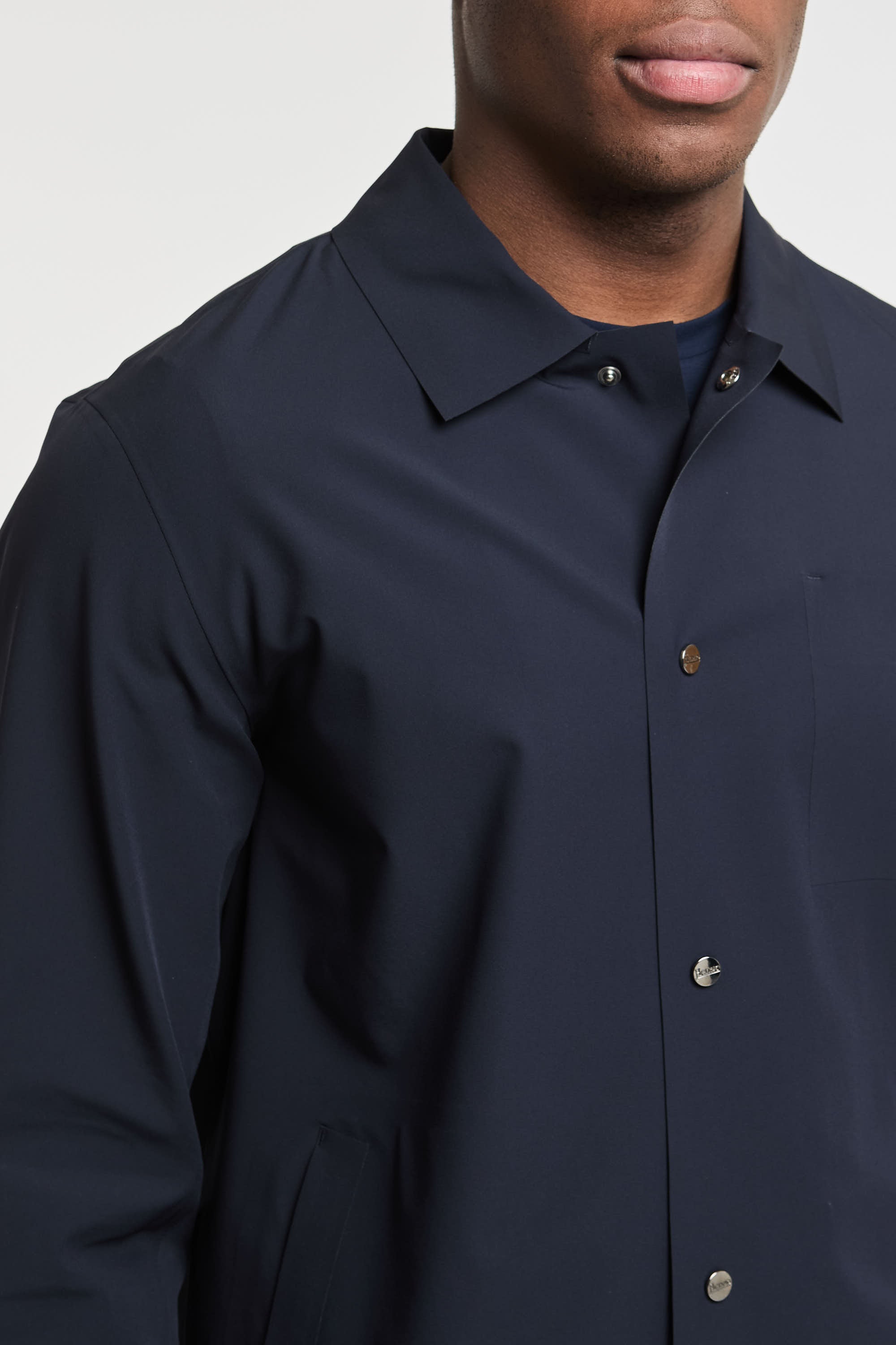 Herno Shirt In Essence Nylon/Elastane Blue-4