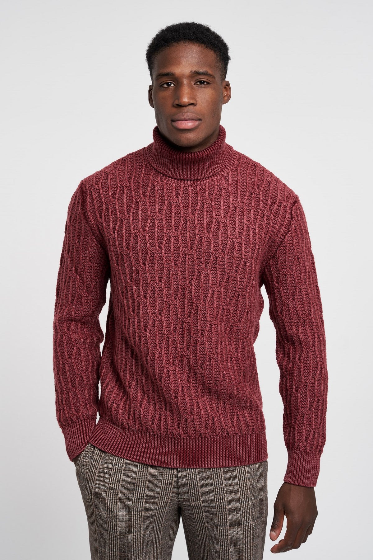 Circolo 1901 Turtleneck Sweater in Pure Bordeaux Wool