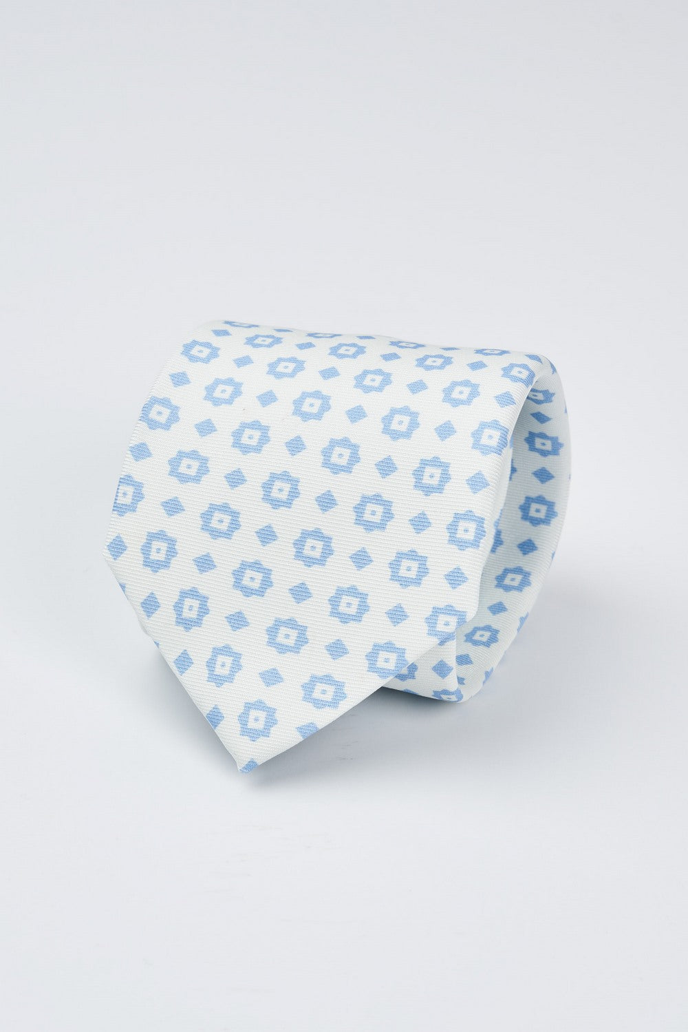 Cravatta in seta fatta a mano con stampa motivo classico - 1