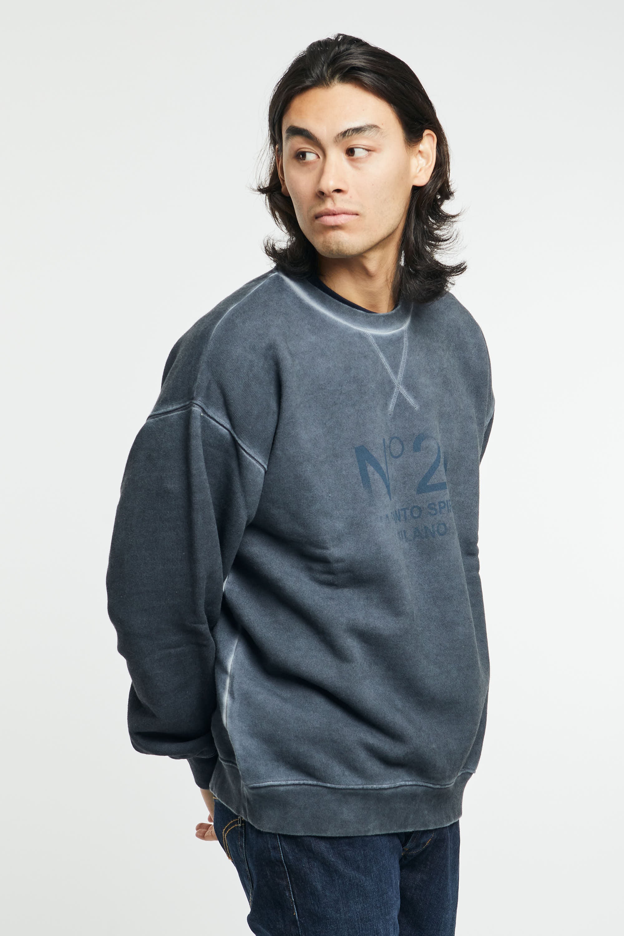Faded effect sweatshirt with central logo - 4
