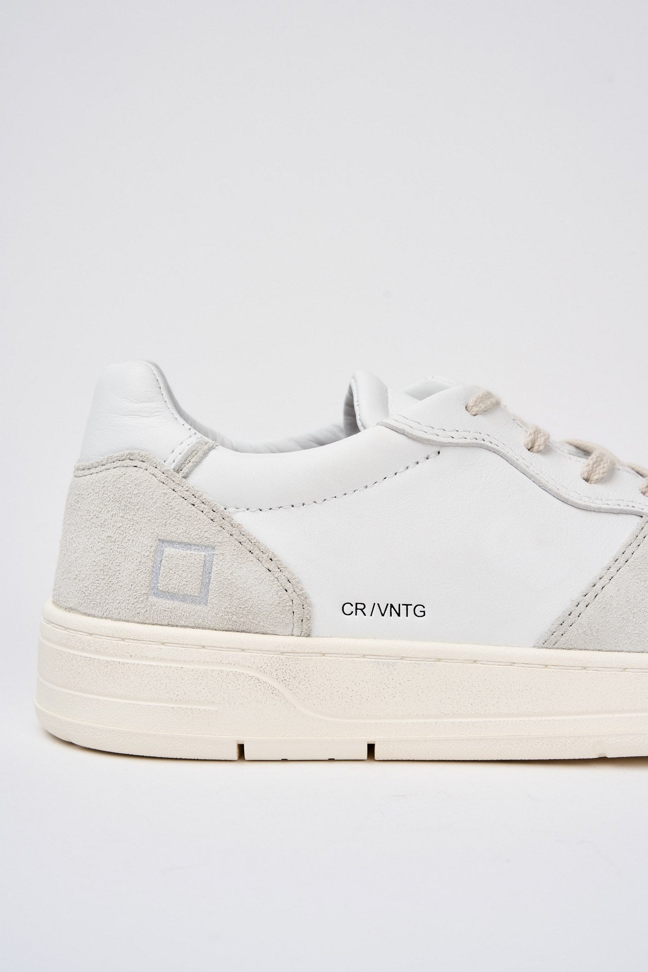 D.A.T.E. Court Vintage Leather/Suede White Sneakers-5