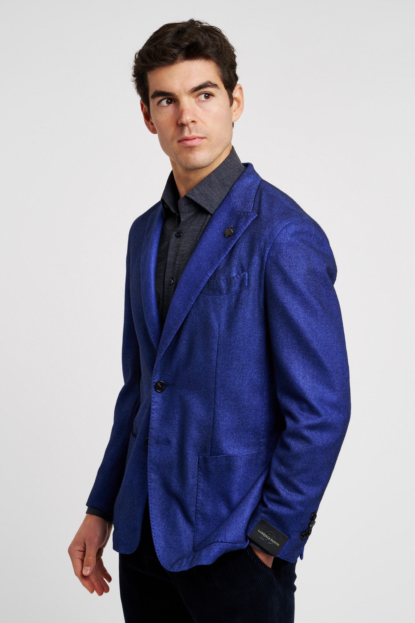 Gabriele Pasini Blue Jacket in Wool Cashmere Blend-5