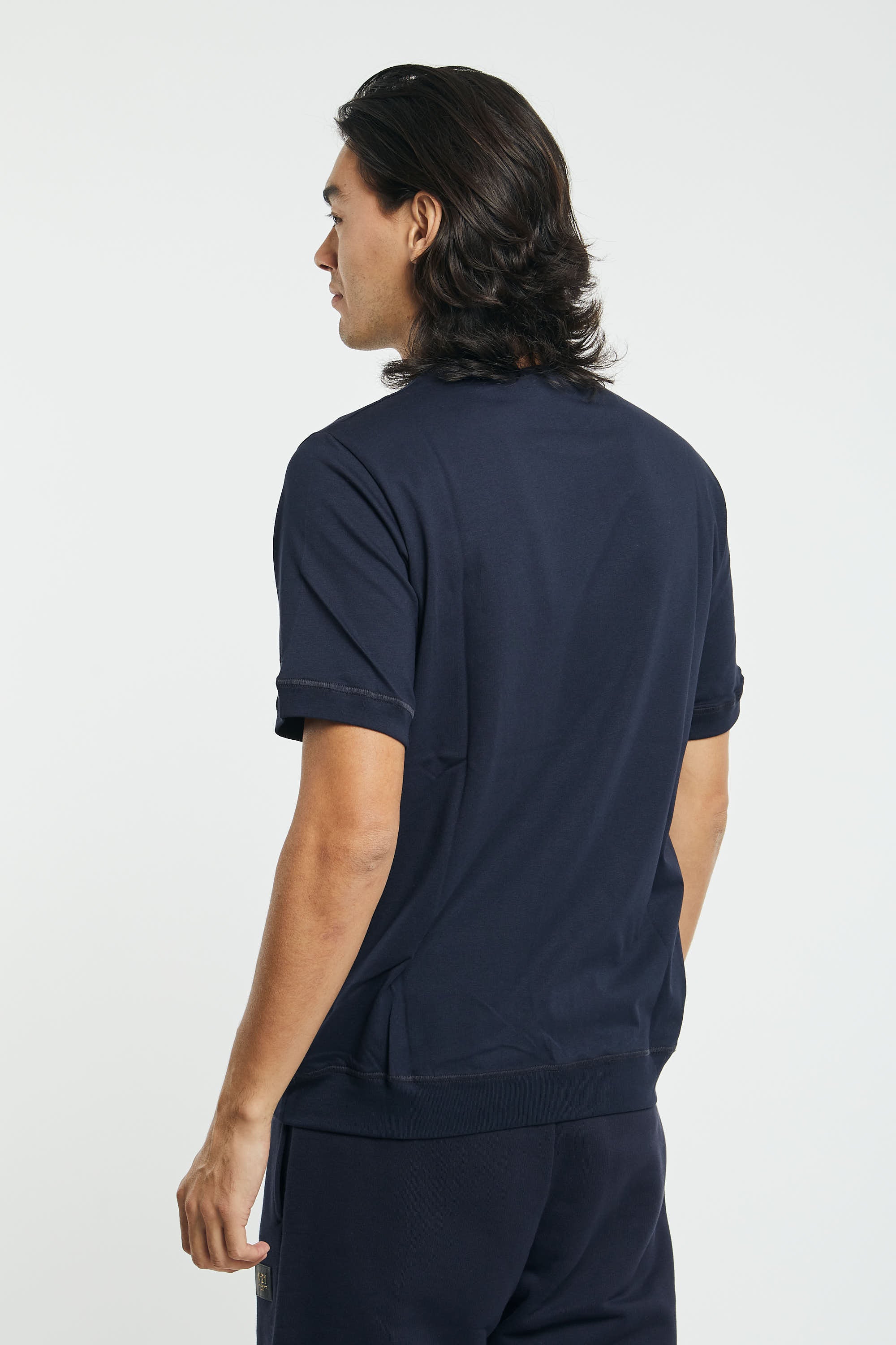N°21 Cotton/Eco-leather Blue T-Shirt - 3