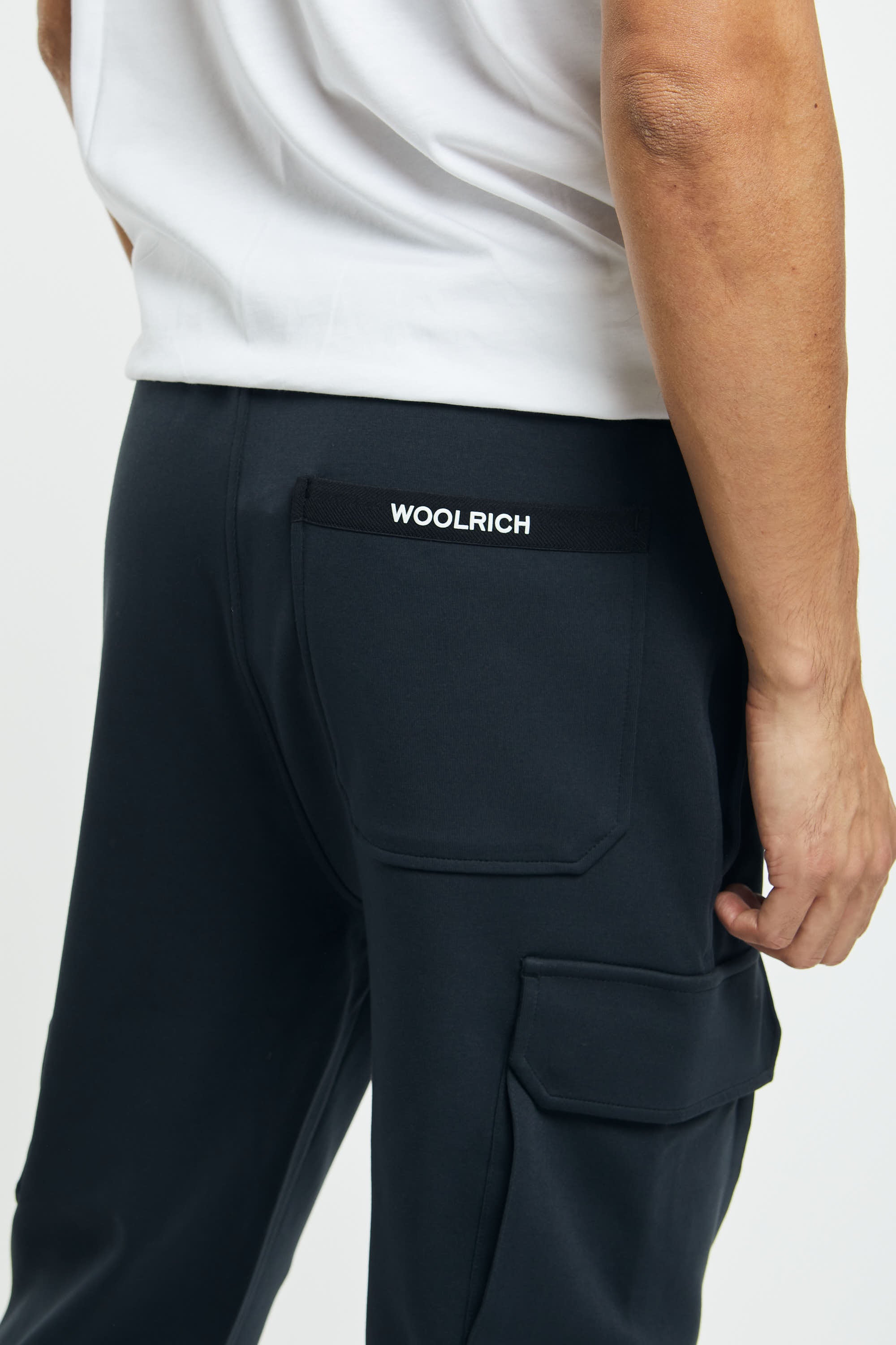 Pantaloni sportivi in misto cotone elasticizzato-2