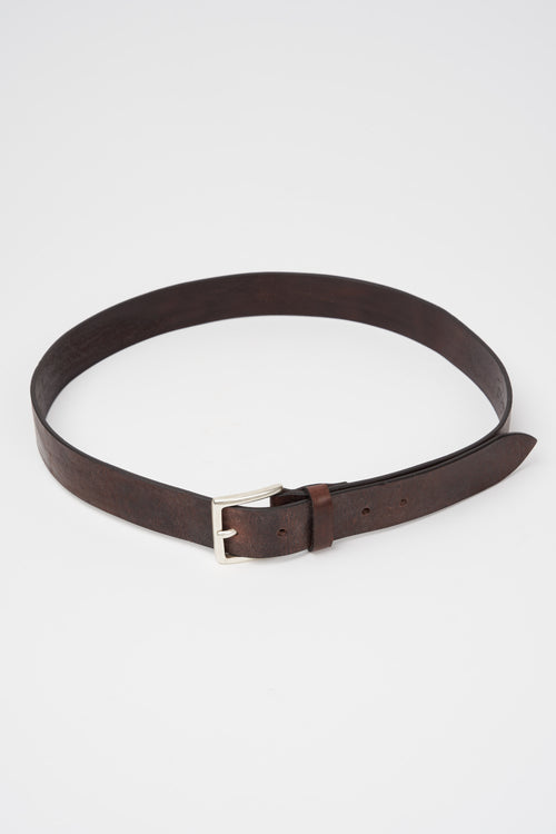 D'Amico Leather Belt Vintage Effect Dark Brown-2