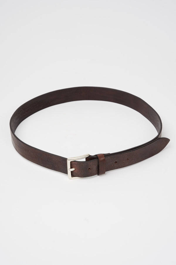 D'Amico Leather Belt Vintage Effect Dark Brown - 2