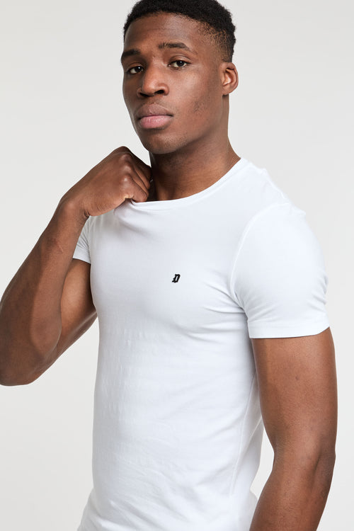 Dondup T-Shirt aus Baumwolle/Elastan in Weiß