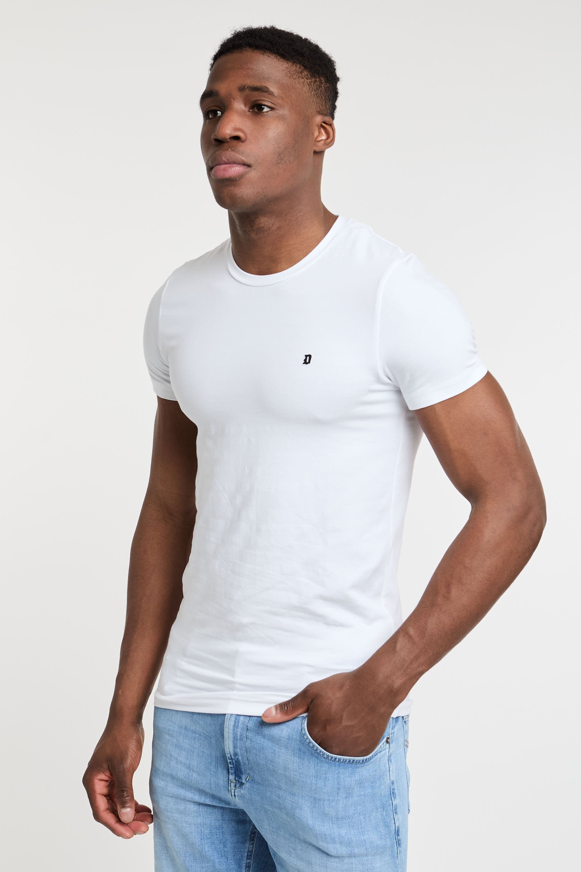 Dondup T-Shirt aus Baumwolle/Elastan in Weiß-5