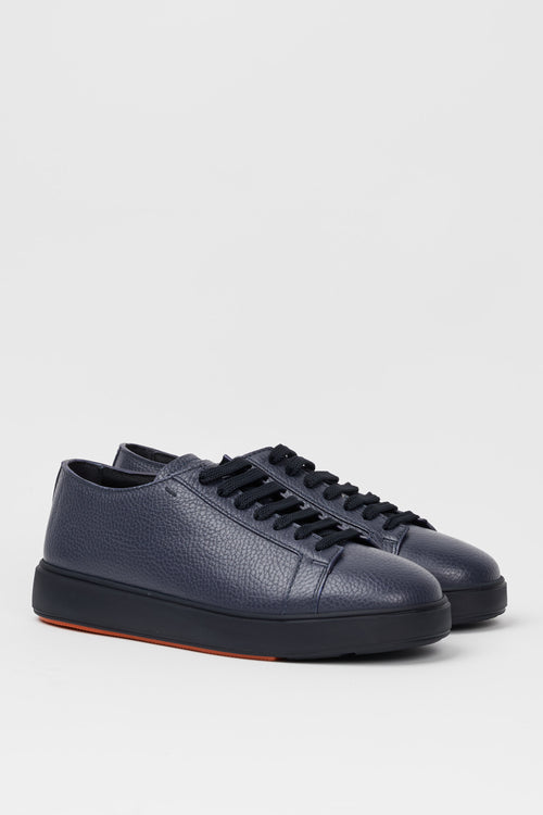 Santoni Sneaker 5944 Leather Blue-2