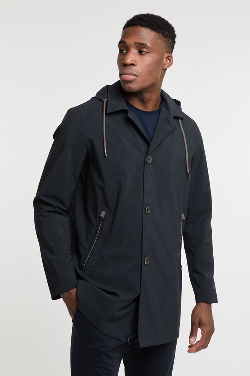 Herno Techno-Lux Blue Polyester Raincoat