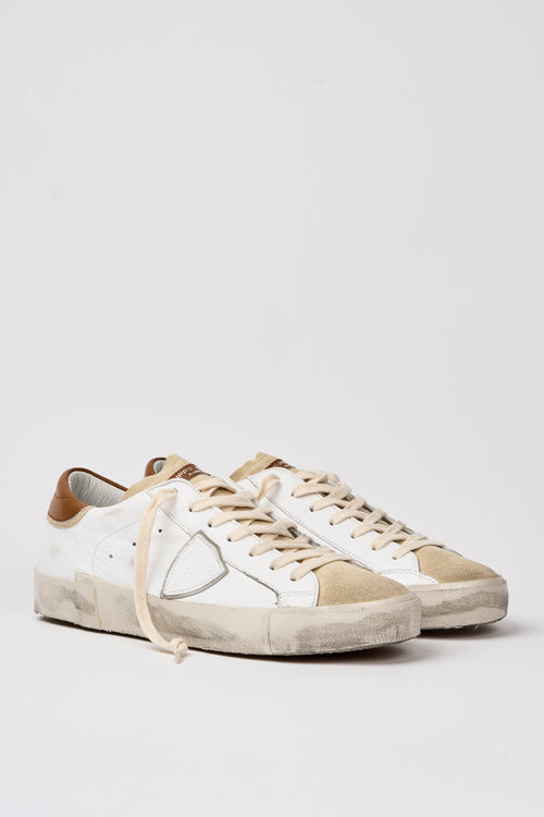 Philippe Model Sneaker PRSX Leather/Suede White/Brown-2