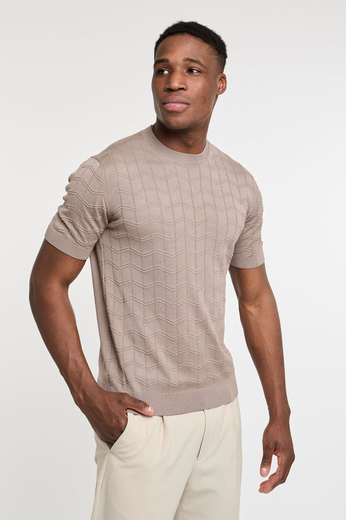 Paolo Pecora Silk/Cotton Taupe T-Shirt