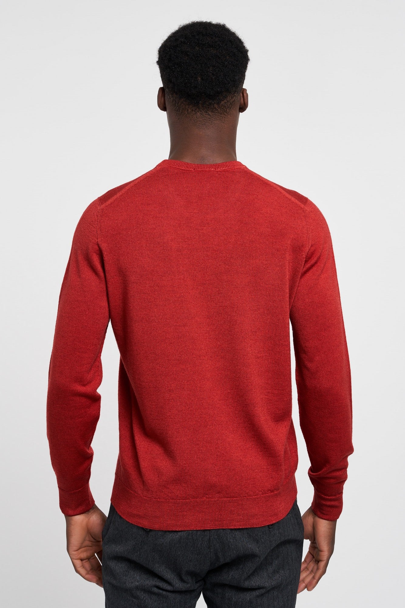 Drumohr Merino Wool Crewneck Sweater Red-4