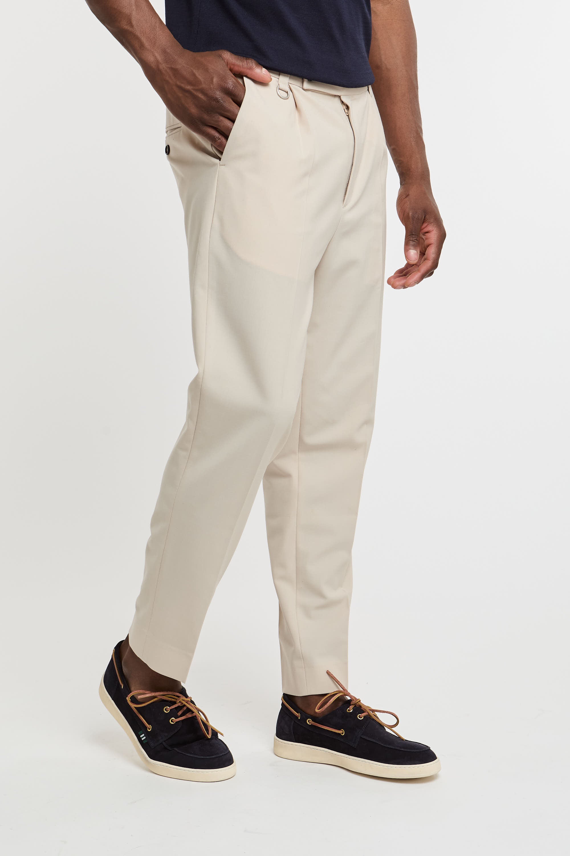 Paolo Pecora Beige Wool/Polyester Mix Trousers-3