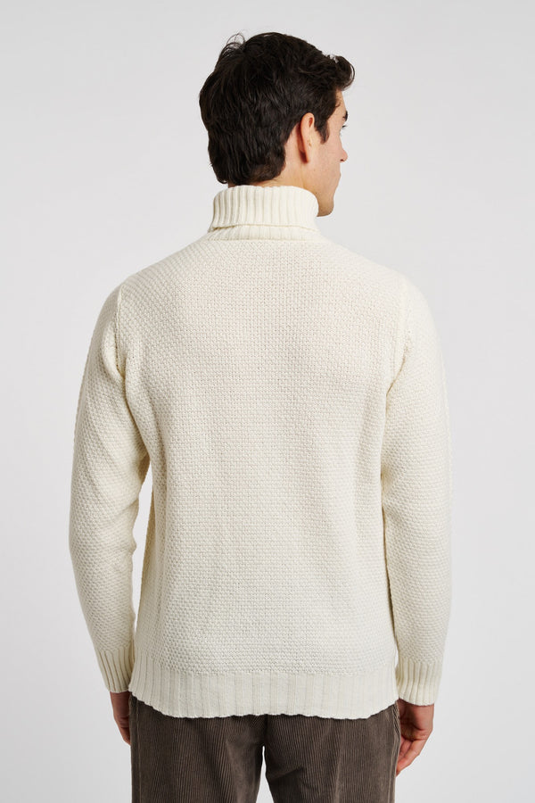 L.B.M. 1911 Cream Wool Blend Turtleneck Sweater - 4