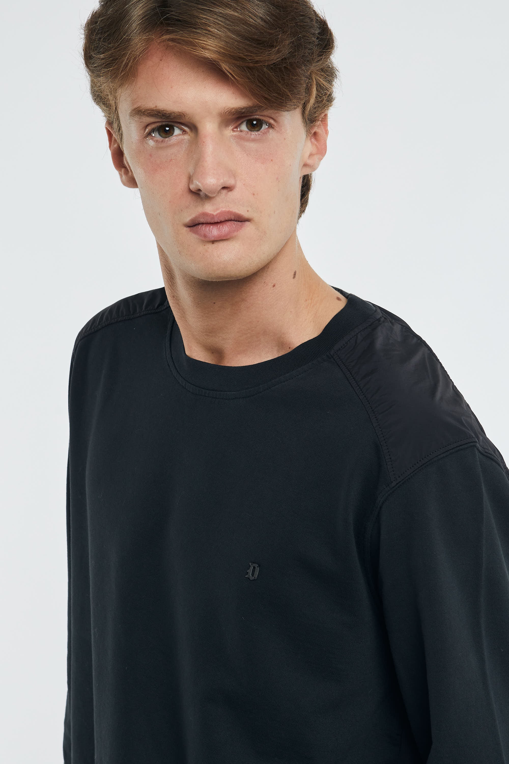 Dondup reguläres schwarzes Sweatshirt aus Baumwolle/Nylon-3