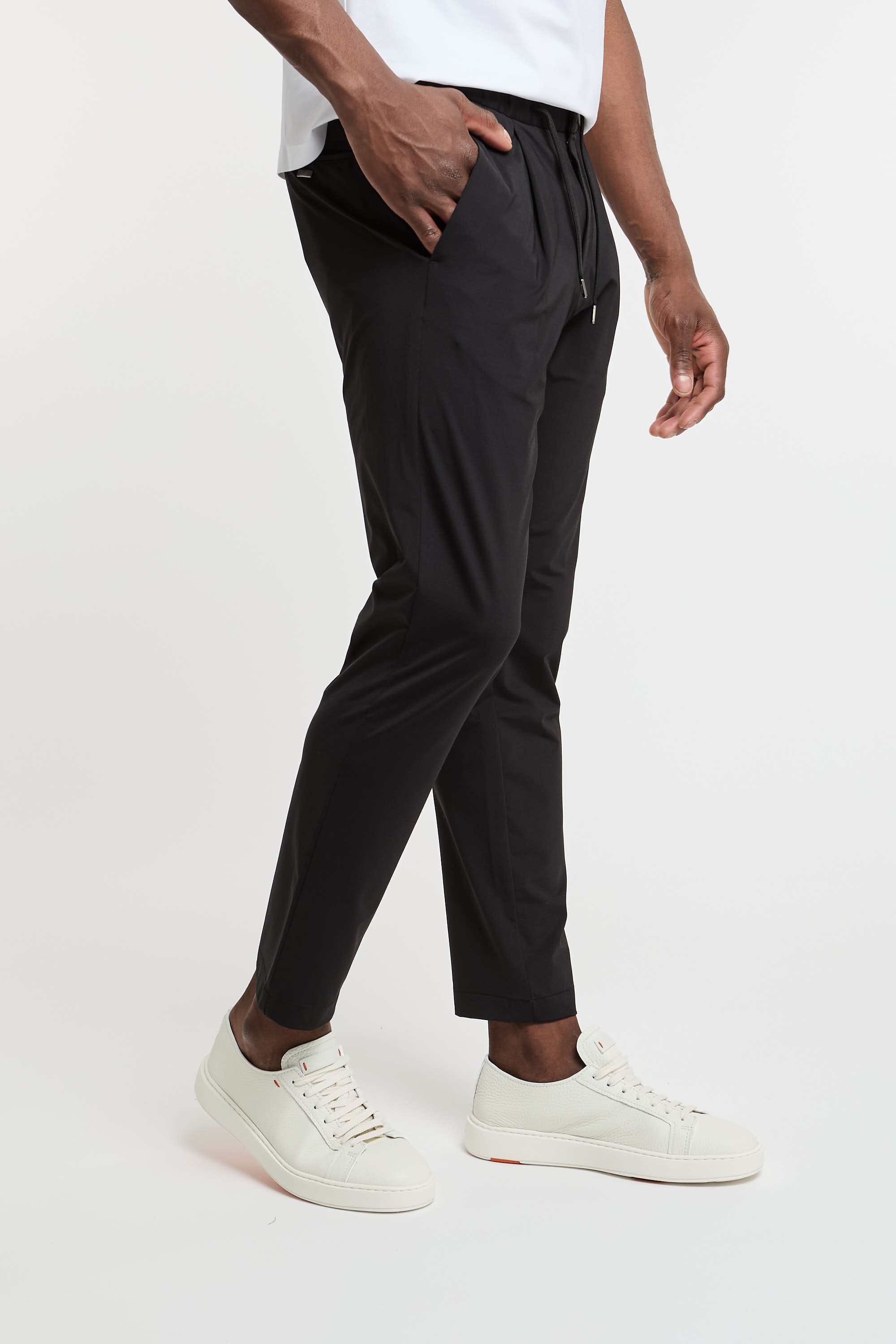 Herno Black Nylon Jersey Pants-3
