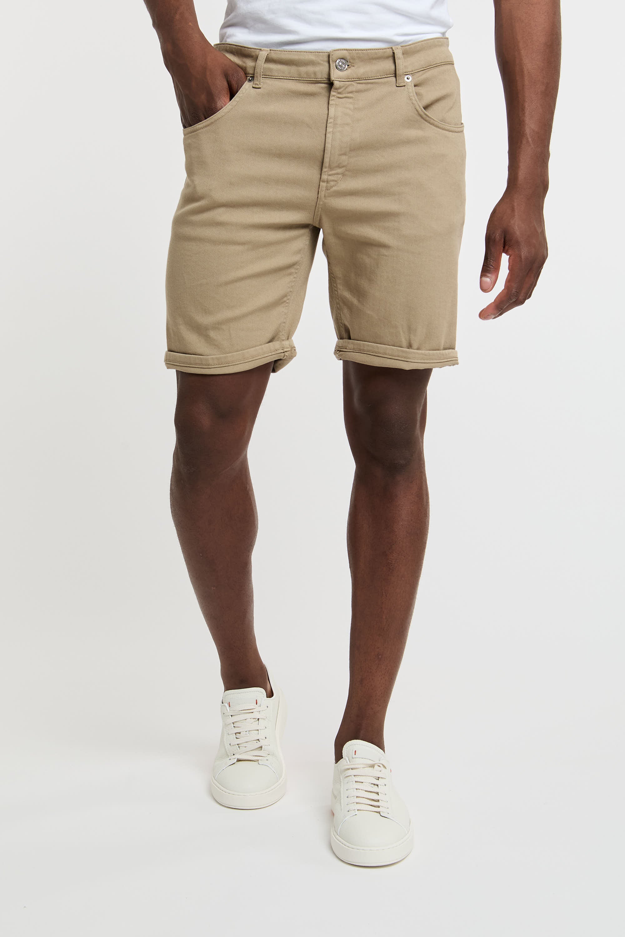 Dondup Derick Beige Cotton Bermuda Shorts-3