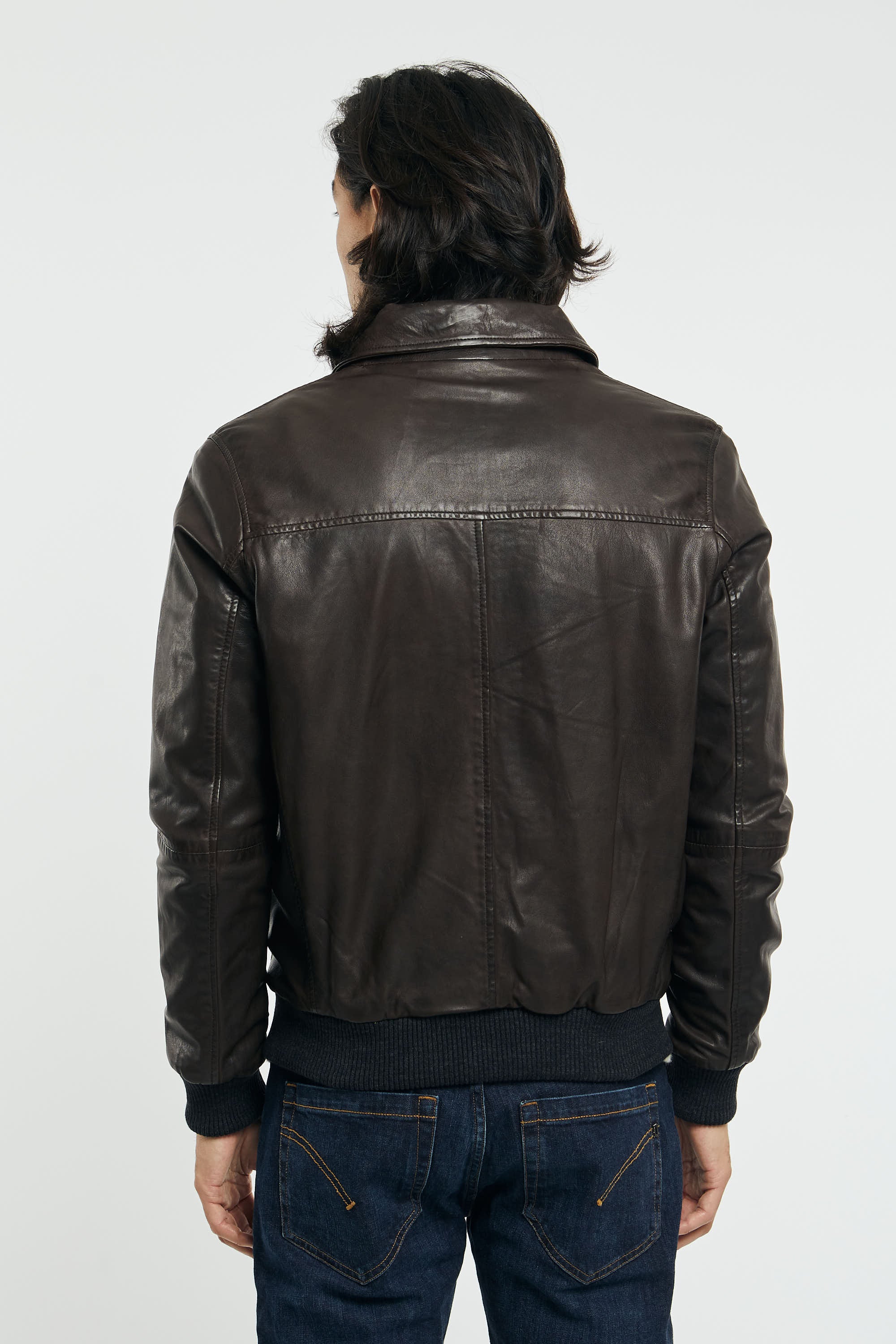 D'Amico Lamb Leather Jacket Brown - 4