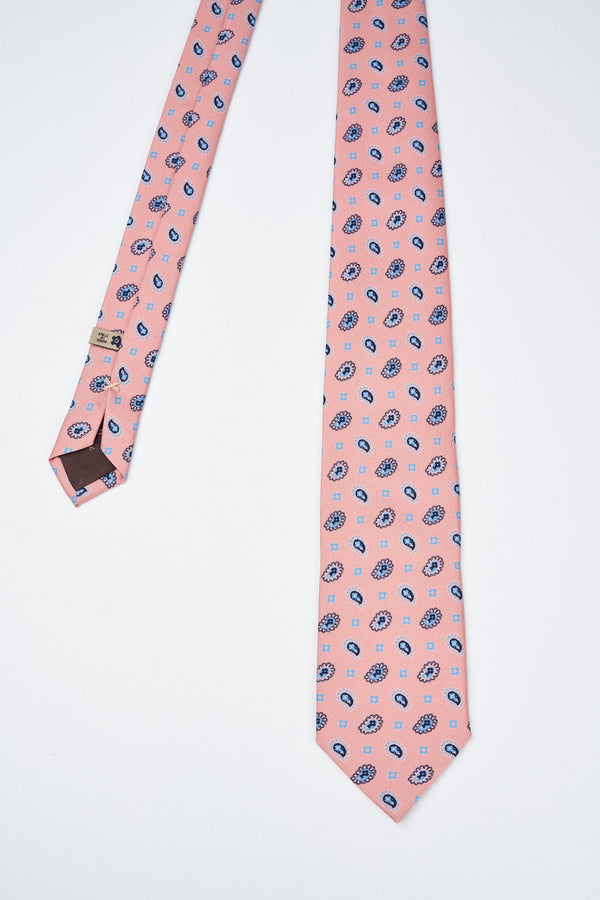 Handmade silk tie with paisley print - 2