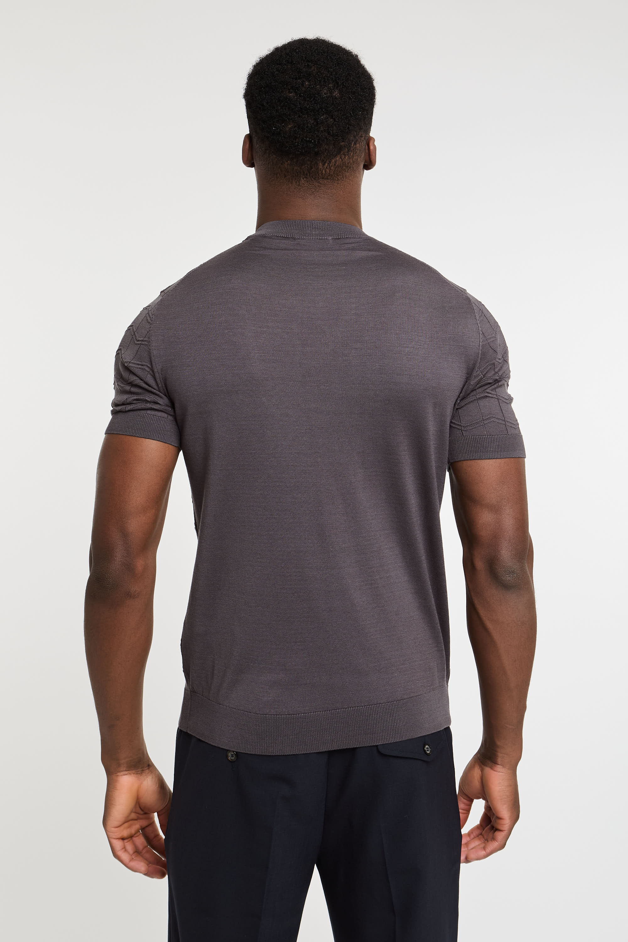 Paolo Pecora Silk/Cotton T-Shirt in Grey-3